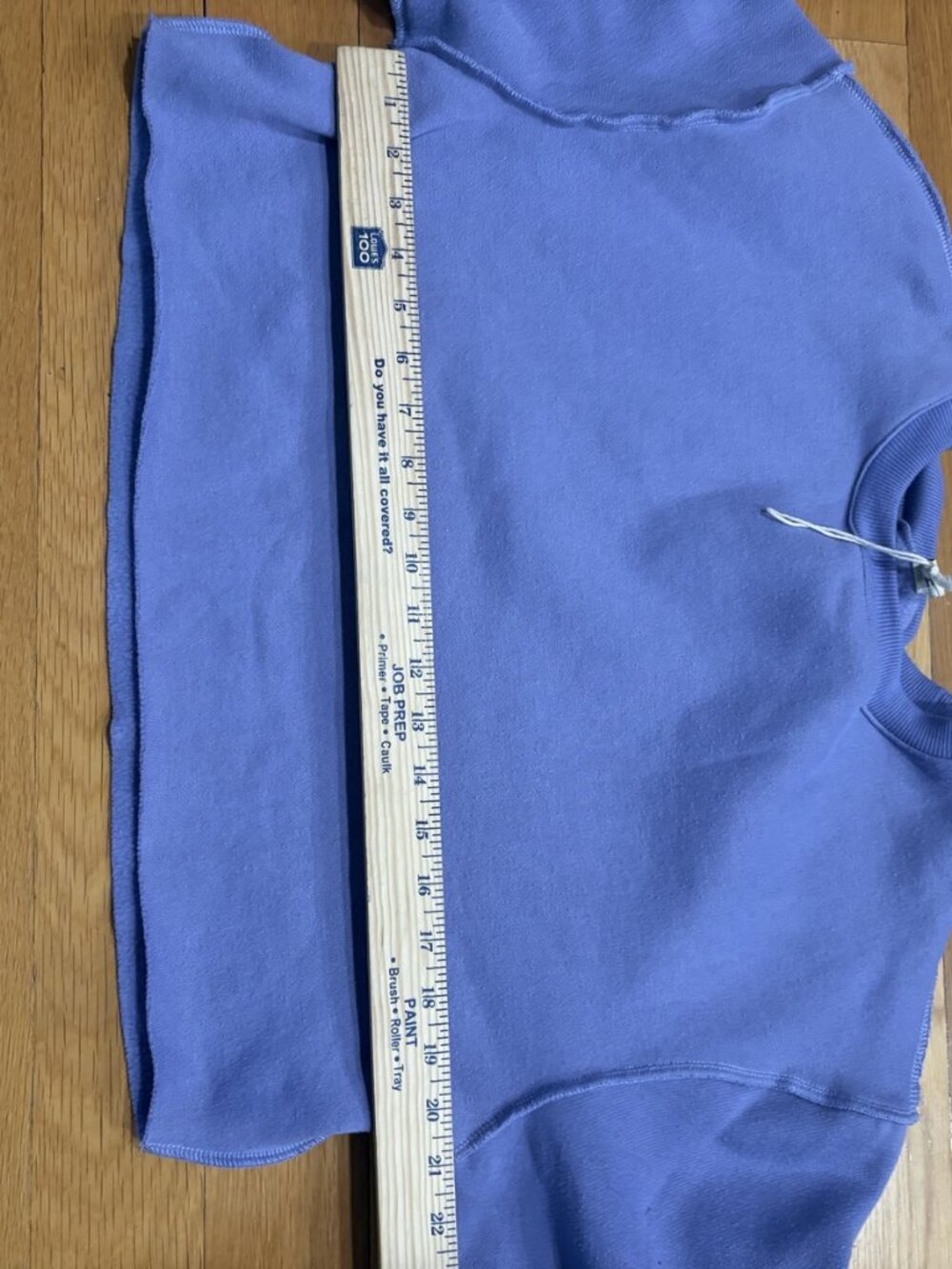 Amazhiyu Size Use measurements Women's Blue Cropped Sweatshirt Pullover Top with - Picture 4 of 5